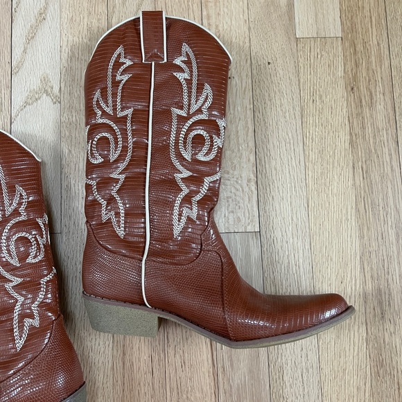 Coconuts By Matisse Womens Brown Amarillo Western Boots Cognac Snake 7.5 NEW - Picture 9 of 12